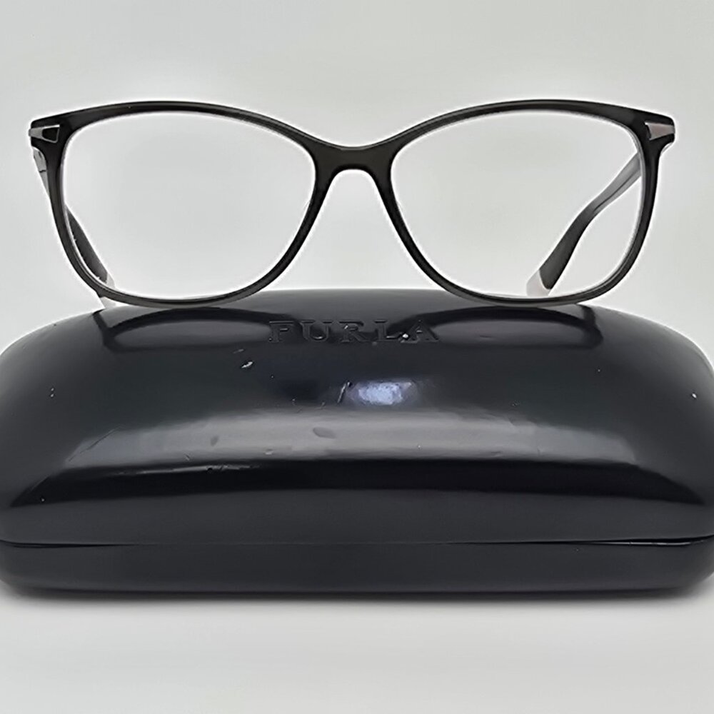 *SOLD* Furla VFU170K Col 06S8 Gray Brown Cat Eye Eyeglasses Frame w/ Flexhinge